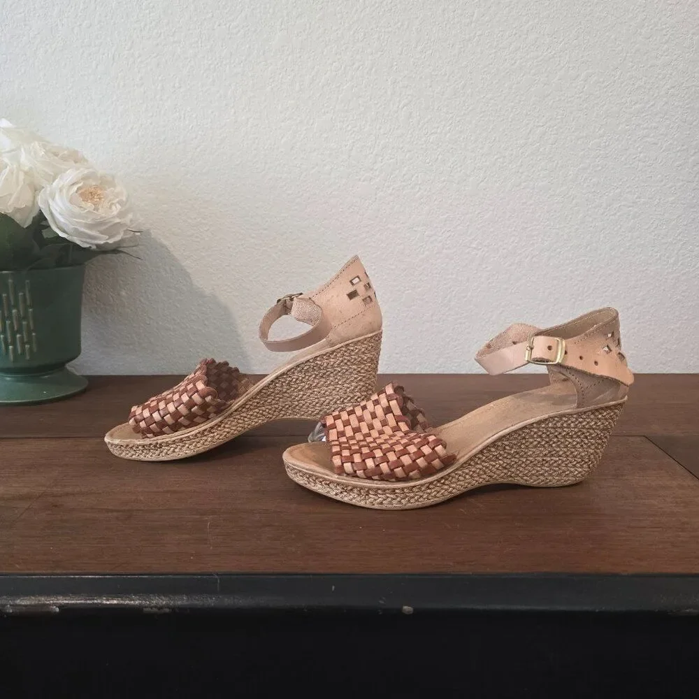 Artesanías Alcaraz Woven Wedge Sandals Sz 9